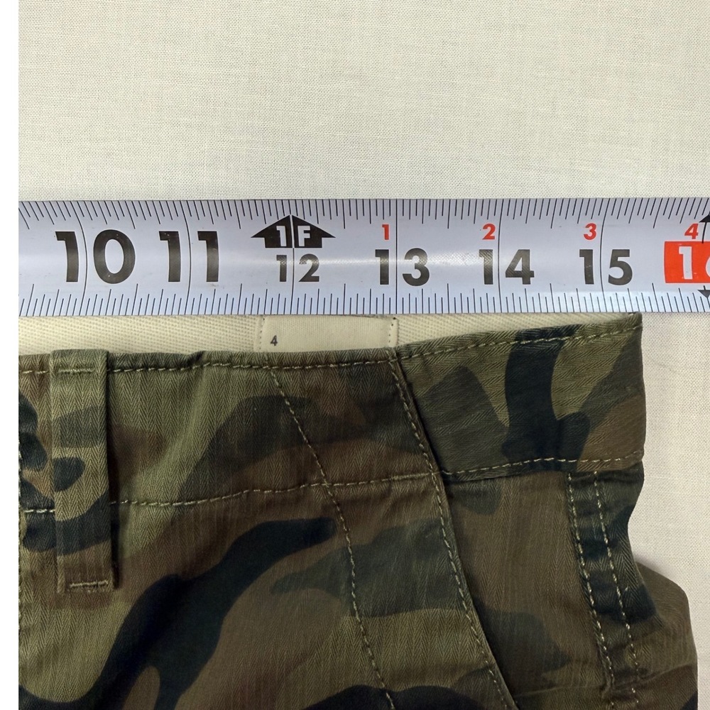 Gap Womens Girlfriend Chino Pants 4 Camo Green Raw Hem Stretch Cotton 04/19 - Picture 6 of 7